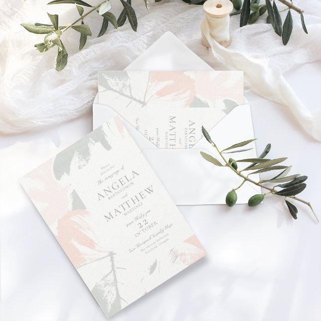 Spring Blush Sage Abstract Invitation (Creator Uploaded)