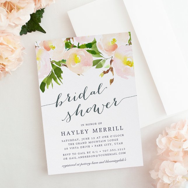 Spring Blush | Watercolor Bridal Shower Invitation (Creator Uploaded)