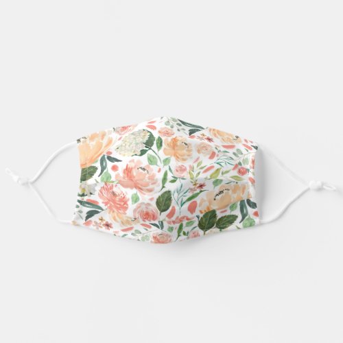 Spring Blush Watercolor Floral Pattern Adult Cloth Face Mask
