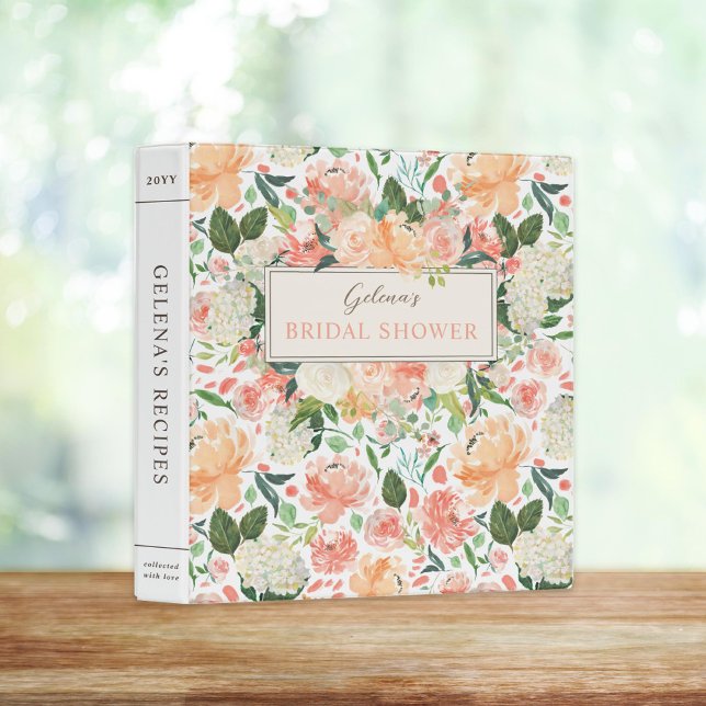 Spring Blush Watercolor Floral Recipe 3 Ring Binder (Creator Uploaded)