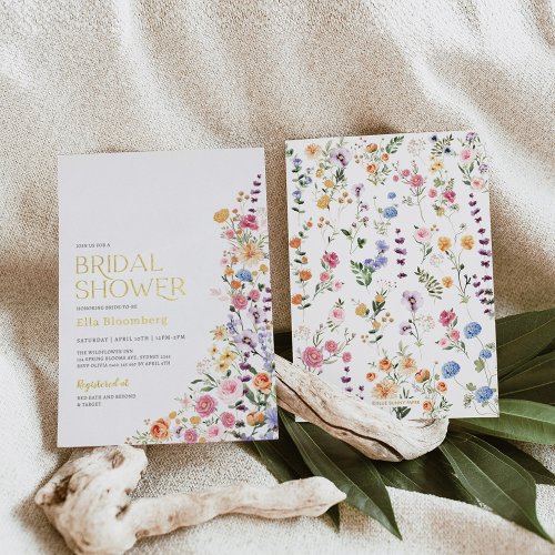 Spring Boho Floral Garden Bridal Shower Foil Invitation