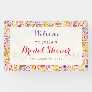 Spring Boho Wildflower Foliage Bridal Shower Banner