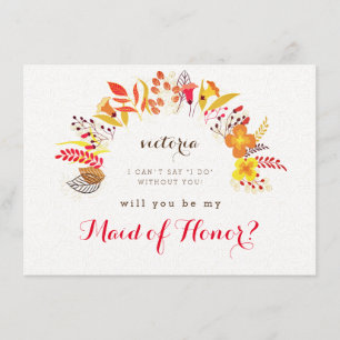 Spring Boho Wildflower Foliage Bridesmaid Cards