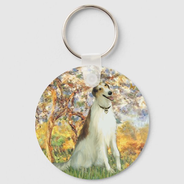Spring - Borzoi Keychain (Front)