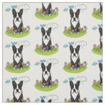 Spring Boston Terrier (black) Cute dog Fabric