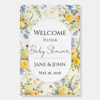 Spring Botanical Baby Shower Welcome Sign