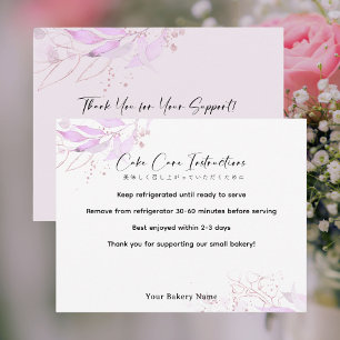 Spring Botanical Farmers Market Cake Care Thank You Card