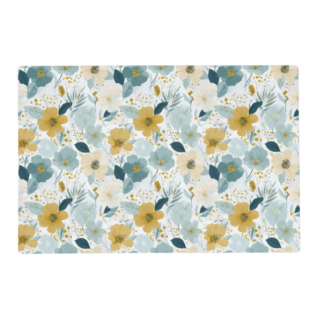 Spring Botanical Floral  Laminated Placemat (Front)