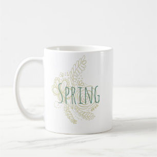 Spring Botanical Hand Drawn Flowers Coffee Mug