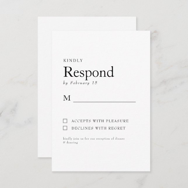 Spring Botanical White Wedding RSVP (Front/Back)