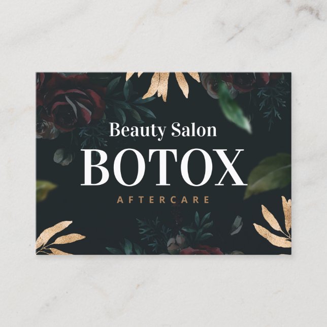 Spring Botox Aftercare Instructions Business Card (Front)