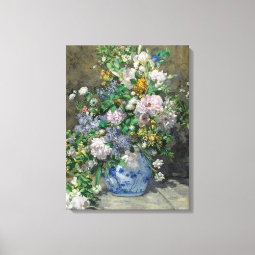 Spring Bouquet 1866 by Pierre_Auguste Renoir Canvas Print
