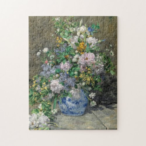 Spring Bouquet 1866 by Pierre_Auguste Renoir Jigsaw Puzzle