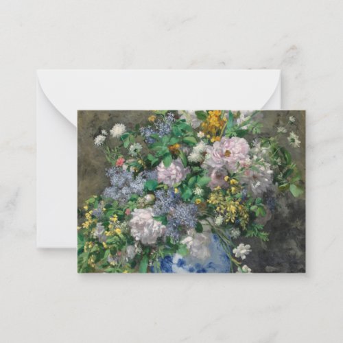 Spring Bouquet 1866 by Pierre_Auguste Renoir Note Card