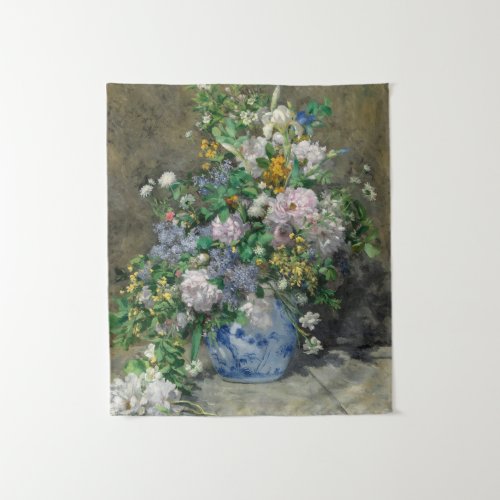 Spring Bouquet 1866 by Pierre_Auguste Renoir Tapestry