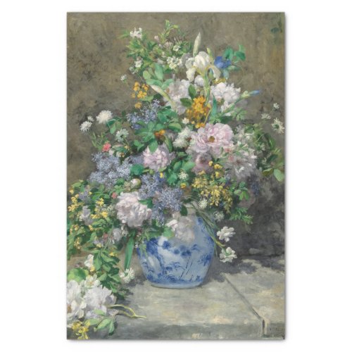 Spring Bouquet 1866 by Pierre_Auguste Renoir Tissue Paper