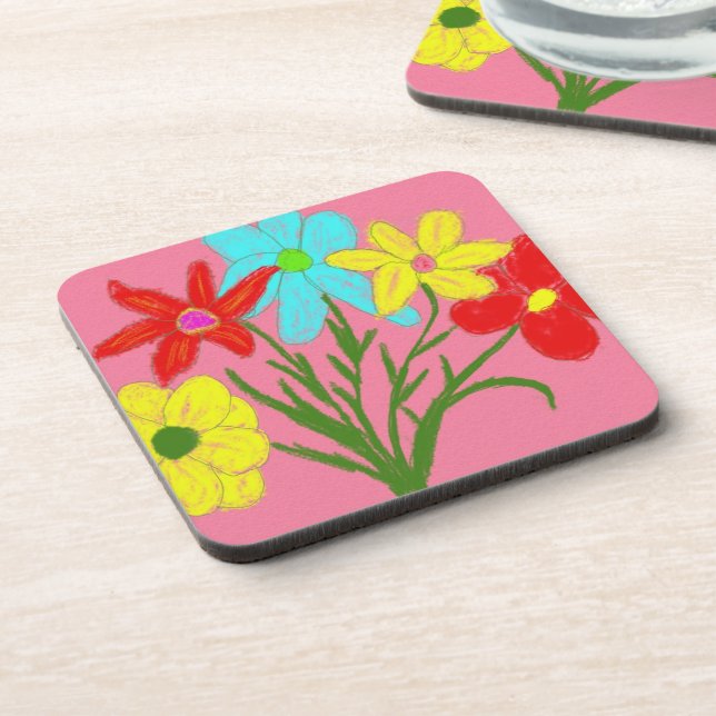 Spring bouquet beverage coaster (Left Side)