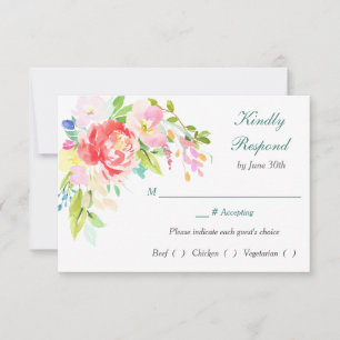 Spring Bouquet Border Rehearsal Dinner RSVP Card