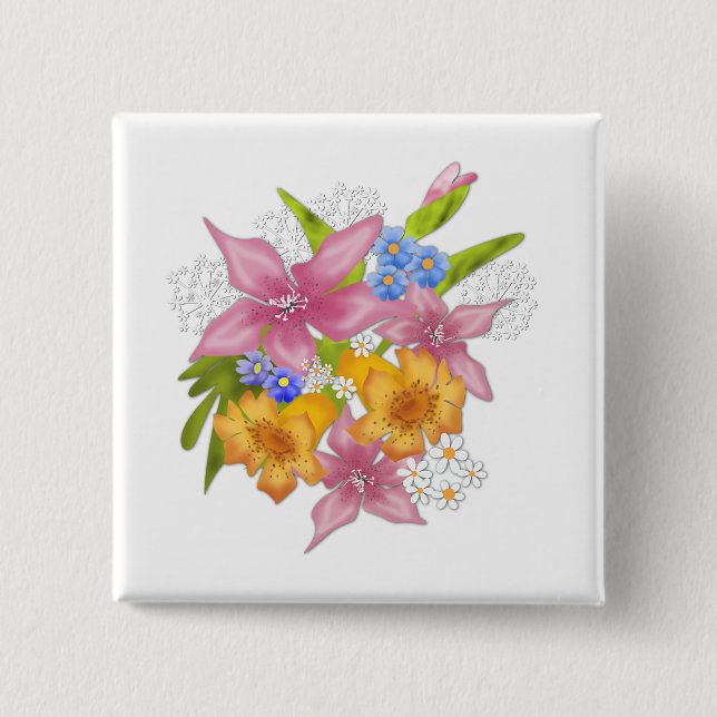Spring bouquet button (Front)
