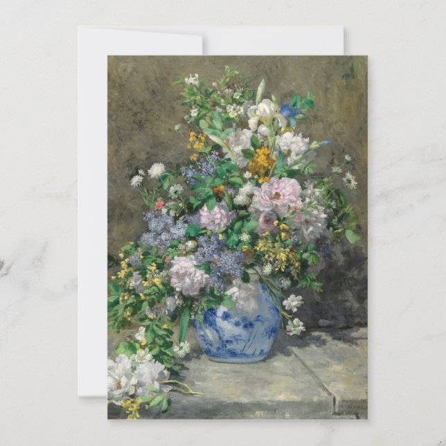 Spring Bouquet by Pierre-Auguste Renoir Thank You Card (Front)