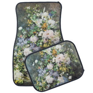 Spring Bouquet by Pierre Renoir, Vintage Flowers Car Floor Mat