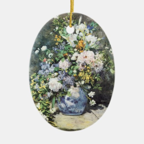 Spring Bouquet by Pierre Renoir Vintage Flowers Ceramic Ornament