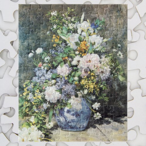 Spring Bouquet by Pierre Renoir Vintage Flowers Jigsaw Puzzle