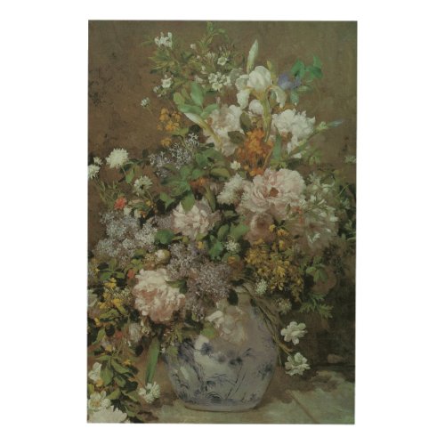 Spring Bouquet by Pierre Renoir Vintage Flowers Wood Wall Art