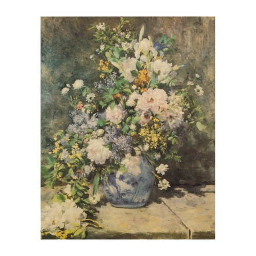 Spring Bouquet by Pierre Renoir Vintage Flowers Wood Wall Decor
