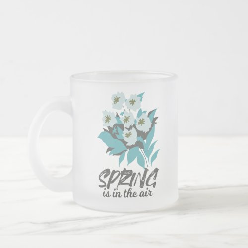 Spring Bouquet Charm _ Spring is in the Air Floral Frosted Glass Coffee Mug