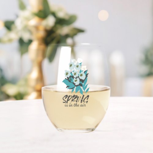 Spring Bouquet Charm _ Spring is in the Air Floral Stemless Wine Glass