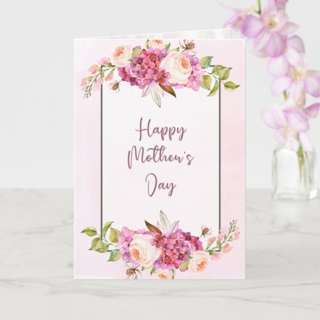 Spring Bouquet Happy Mother's Day Card (Orchid)