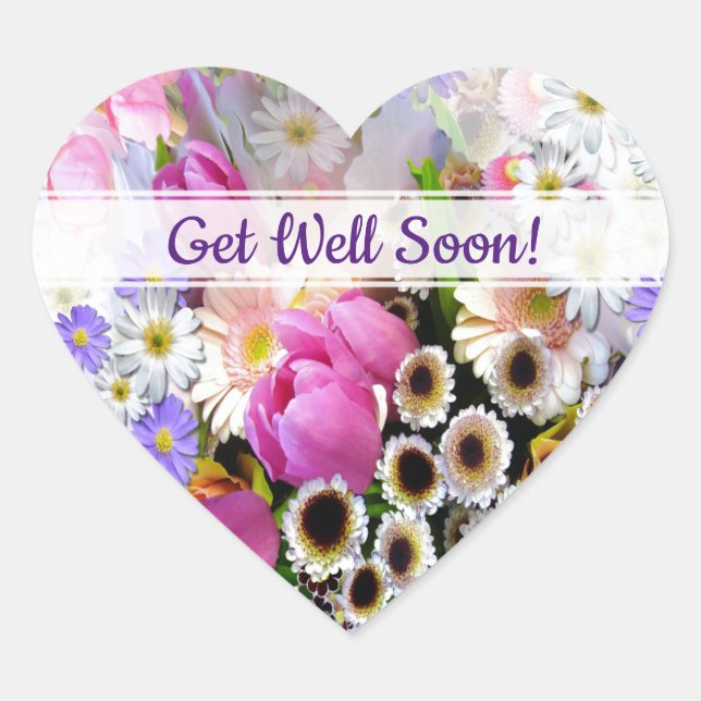 Spring Bouquet Heart Sticker (Front)