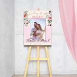 Spring Bouquet In Pink And Ivory Wedding Welcome Poster at Zazzle