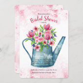 Spring Bouquet in Watering Can Bridal Shower Invitation (Front/Back)
