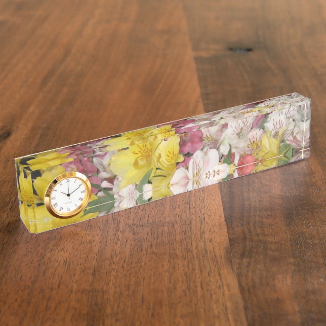 Spring Bouquet of Flowers Desk Name Plate (Side)