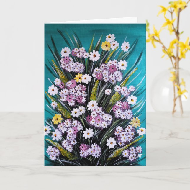 Spring Bouquet Painting by Alfred Fox Card (Yellow Flower)