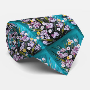 Spring Bouquet Painting by Alfred Fox Neck Tie