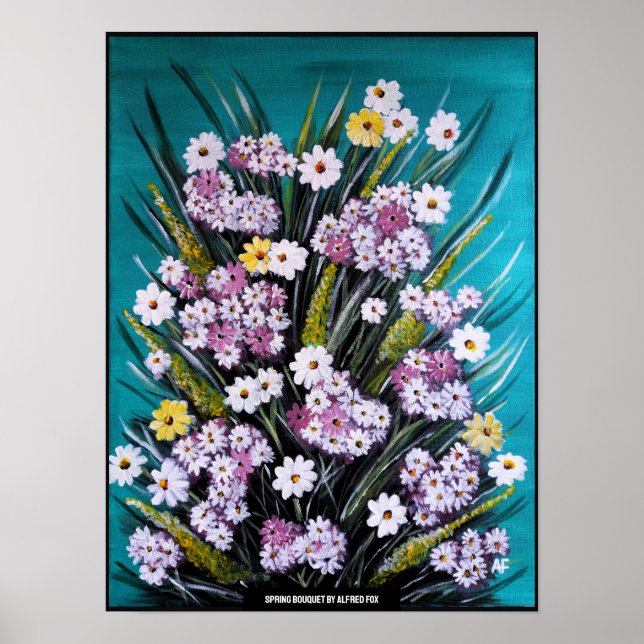 Spring Bouquet Painting by Alfred Fox Poster (Front)