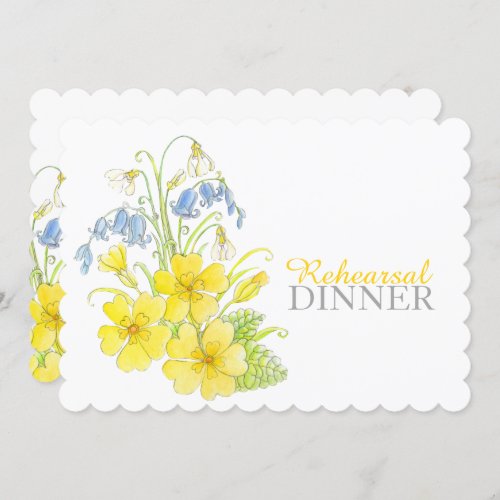 Spring bouquet rehearsal dinner invite