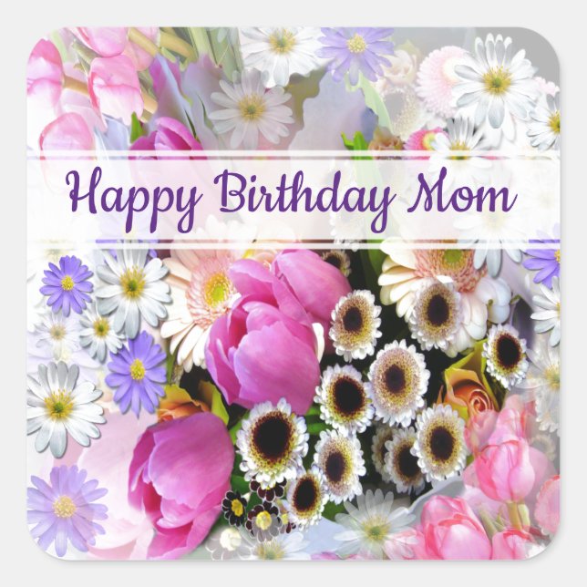 Spring Bouquet Square Sticker (Front)