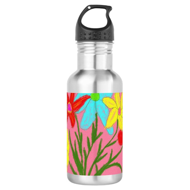 Spring bouquet stainless steel water bottle (Front)