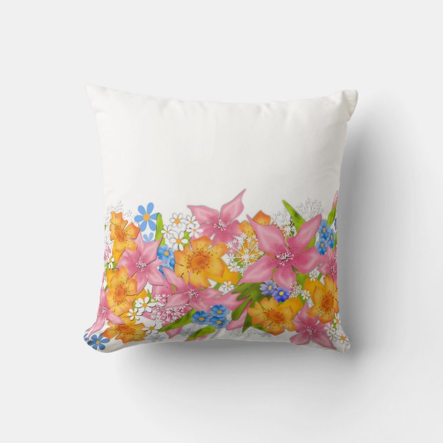 Spring bouquet throw pillow (Front)