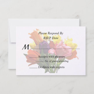 Spring Bouquet With Tulips and Daffodils RSVP Card