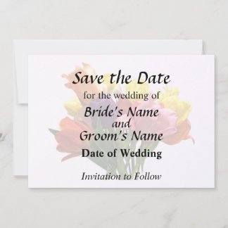 Spring Bouquet With Tulips and Daffodils Save Date Save The Date
