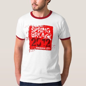 Spring Break 2012 Panama City Shark Red T-shirt by pixibition at Zazzle