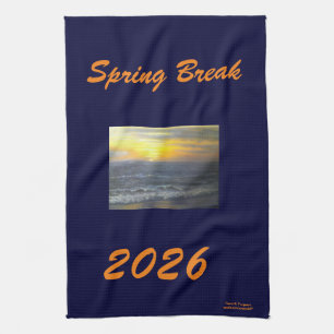 "SPRING BREAK 2026 OCEAN SUNSET KITCHEN TOWEL"  TOWEL