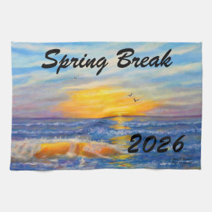 "SPRING BREAK 2026 OCEAN WAVE" KITCHEN TOWEL