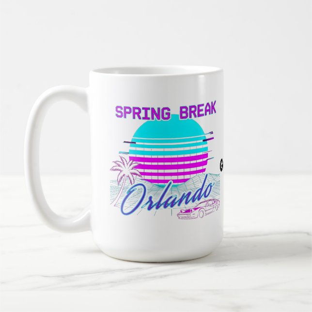 Spring Break 2026 Orlando After Dark Retro Synth Coffee Mug (Left)