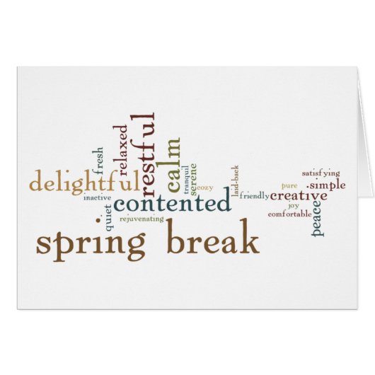 Spring Break (Blank Inside) Cards (Front Horizontal)